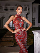Koa Sleeveless Rhinestone Mesh Maxi Dress